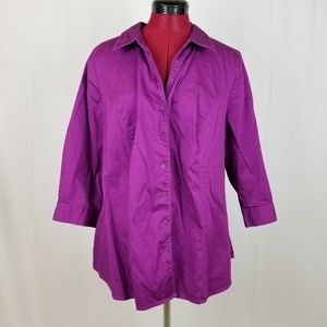 Women's Lane Bryant Button Front Top 22 Purple